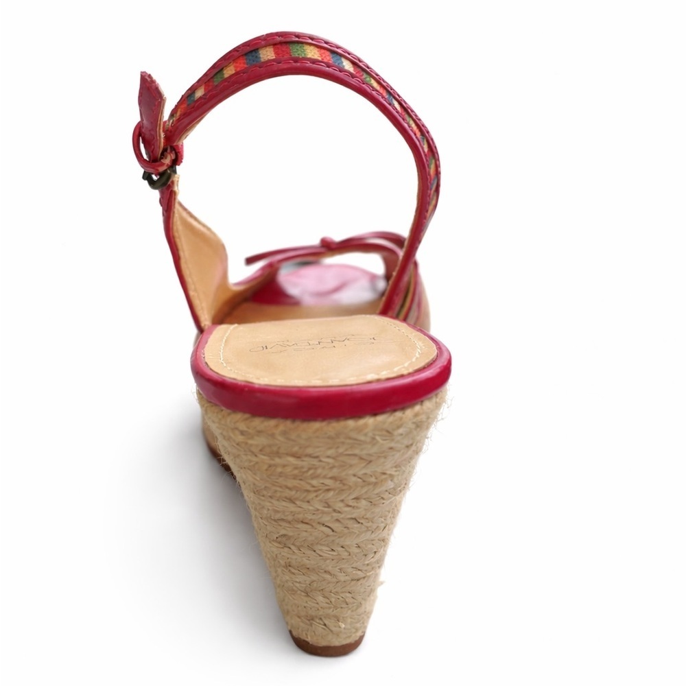 Joan & David Luxe Rainbow Striped Open-Toe Wedge Sandals Women’s 8.5 | NWOT - Picture 5 of 6